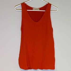 LOFT Sleeveless Blouse Thin Flowy Small Orange Red